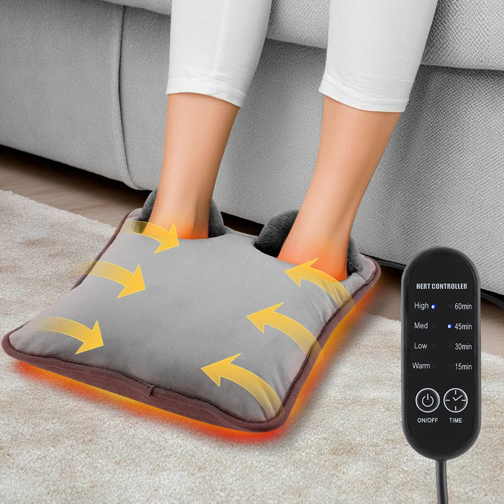 NEW Arrivals Electric Foot Warmer Heater 4 Levels Temperature Heating Timer Pad Washable Winter Warm Foot for Home Bedroom Feet Warmer