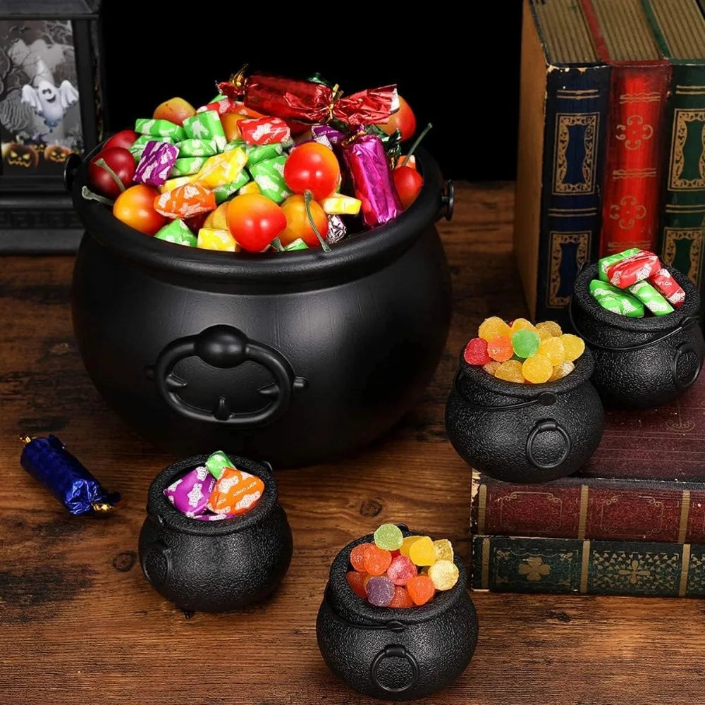 Halloween Trick or Treat Large Wizard Witch Cauldron Decoration Prop Halloween Irish Parties Table Centerpieces Candy Holder Table Halloween Haunted House Decoration