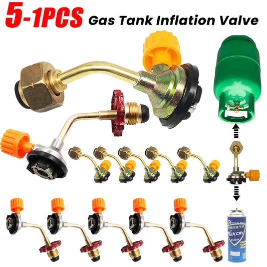 5-1PCS Camping Gas Butane Cylinder Tank Charging Valve Refill Direct Connector Adapter For Outdoor Picnic Gas Filling Adapter