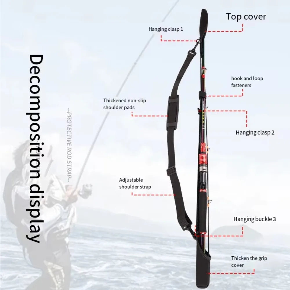 NEW Band Fishing Rod Holder Strap Tie Holder Strap Wear-Resistant Carp Fishing Rod Belt Protector Elastic Splash-Resistant  Fishing Accessories