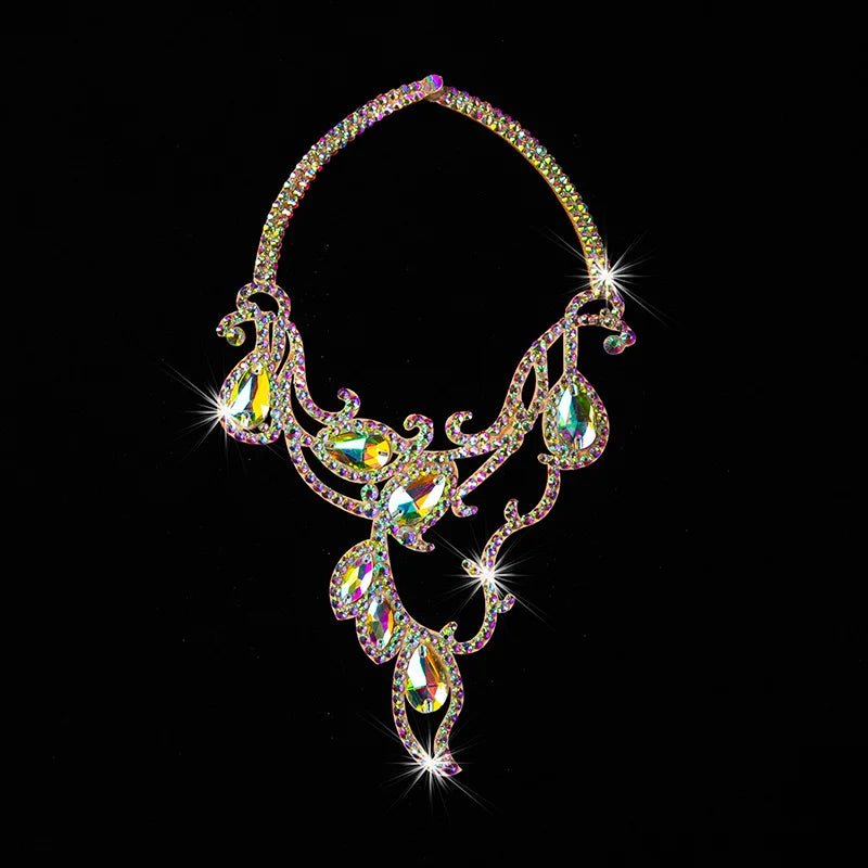 NEW Arrivals 18 Patterns Luxury Belly Dance Sparkle Necklace Jewelry Competition Dancer Accessory Shine Dancing Necklace Stage Performance Costume Egypt Show
