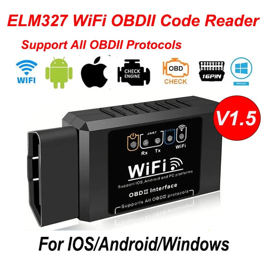 NEW Arrivals Popular ELM327 Wi-Fi OBD2 Code Reader Scanner V1.5 Car Diagnostic Tools Car Fault Detector For Android/IOS/PC