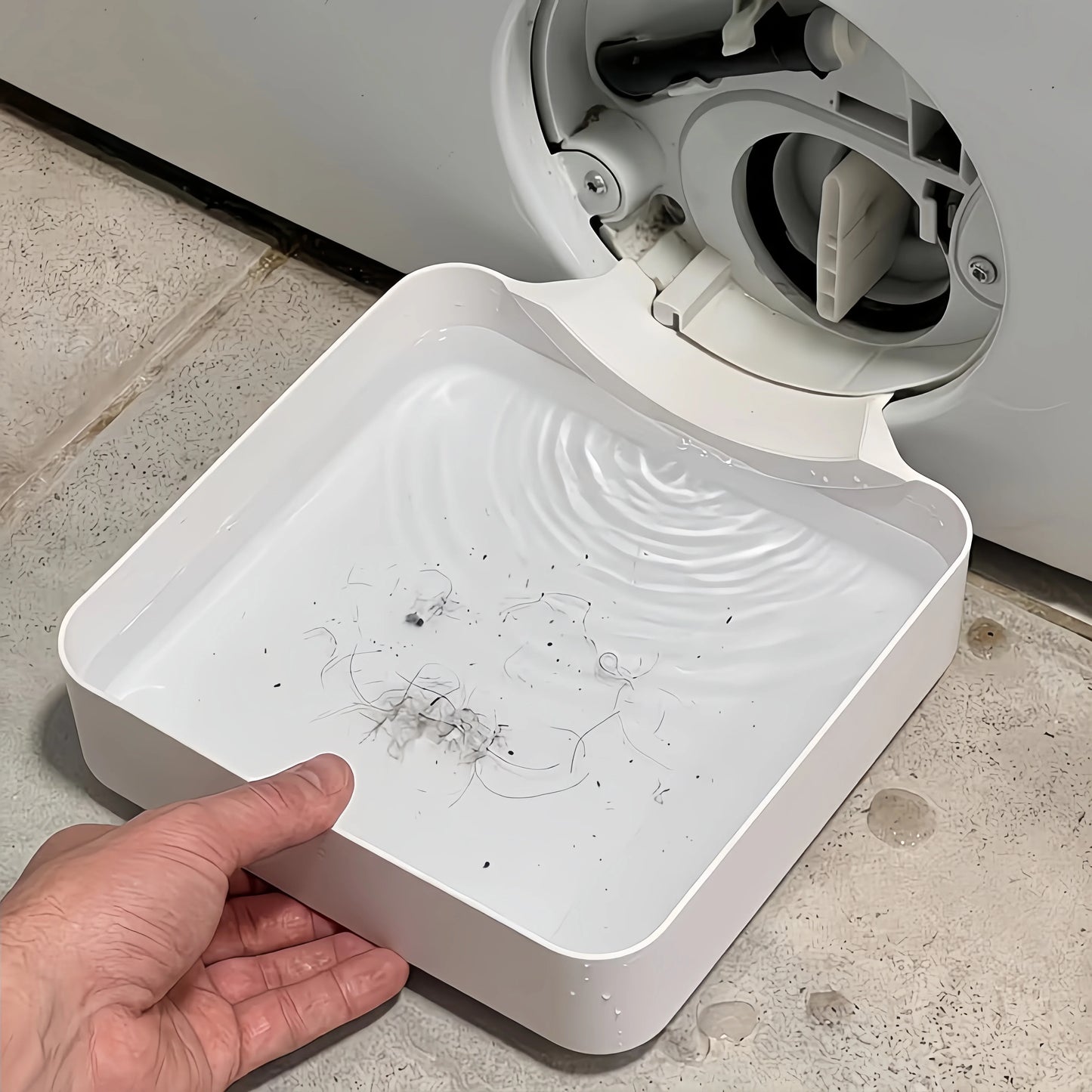 Washing Machine Drain Water Collection Tray, No Overflow, Lint Filter and Foreign Object Collection Drip Tray, Clean Laundry Room Water Collection Box