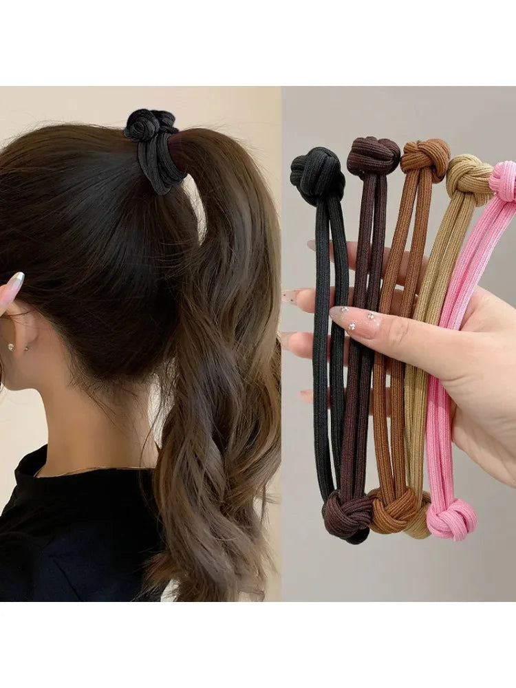 5 PCS Set Simplicity Stretch Rubber Hair Ties for Women High Elasticity Fashion Girl Head Rope Scrunchie Hair Accessories