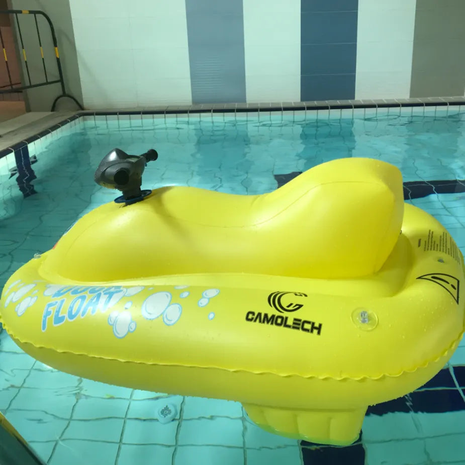 Swimming Pool Inflatable Boat 4.3Km/h Jetski Electric Motorboat, Adults Kids Water Toys Wakeboard Inflatables for Pool