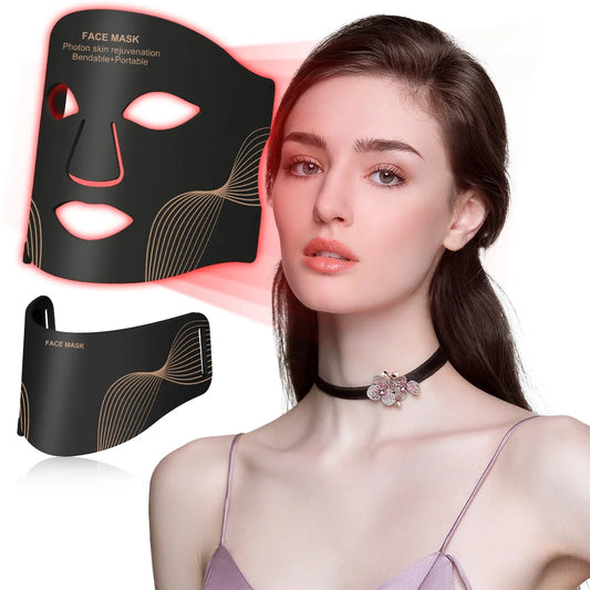 Hello New Face 7 Color LED Face Mask with Neck Wireless Portable Red Light Therapy for Anti-Aging, Wrinkles, Skin Rejuvenation, Home Use Women Beauty Salon Spa Supplies