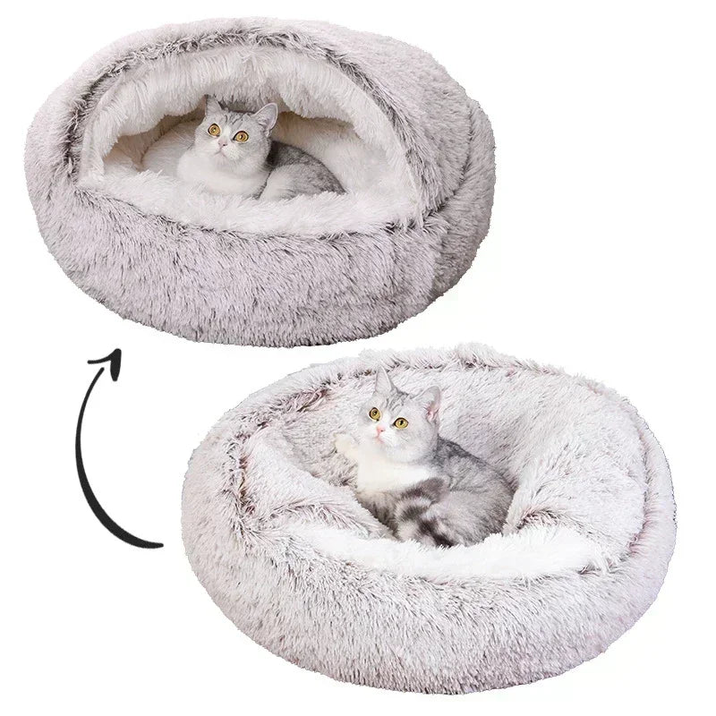 Winter Dog Plush Round Bed Pet Mattress Warm Soft Comfortable Basket Cat Dog Sleeping Bag Nest for Small Dogs Medium Dogs Cat