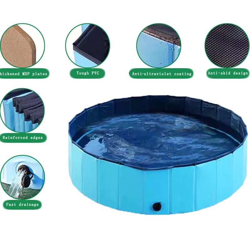 Foldable Dog Swimming Pool Pet Bath Swimming Tub Bathtub Outdoor Indoor Collapsible Bathing Pool for Large Medium Small pet