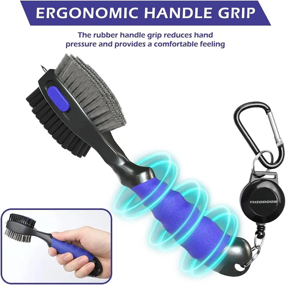 1piece Golf Club Brushes and Groove Cleaner with Magnetic Keychain Oversized Golf Brush Head and Retractable Spike Super