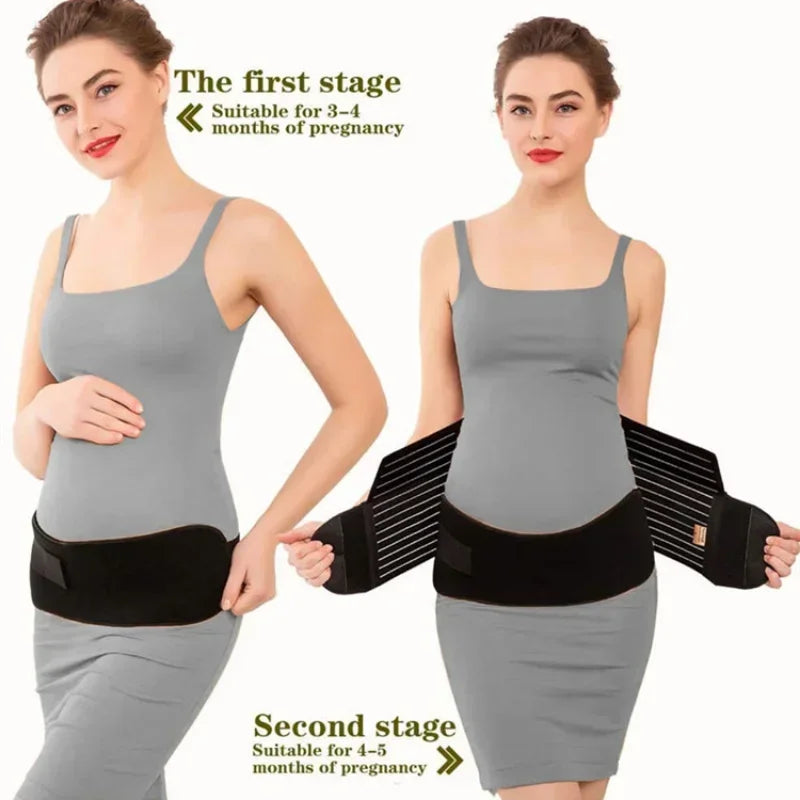 NEW Double Support Back Abdomen Brace Shoulder Strap Lumbar Adjustable Black M-XXL New Special Abdominal Care Belt for Pregnant Women Pregnancy Accessories Tools Set Female Health Care Products Body Care Supplies