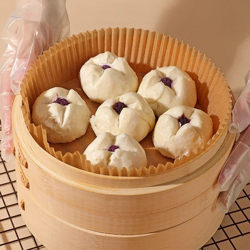 Round Air Fryer Paper Disposable Non-Stick Air Fryer Baking Papers Microwave Oven Pot Oil Absorbing Basket Kitchen Accessories