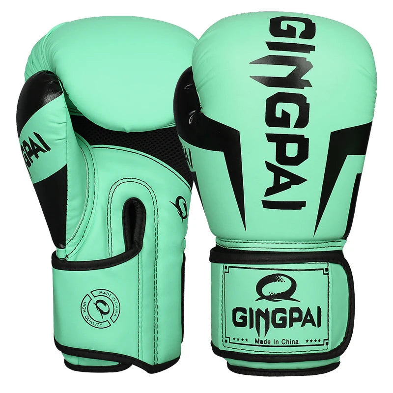 6/8/10/12/14Oz Kids/Adults Boxing  MMA PU Leather Gloves Breathable Professional Sanda Muay Thai Fighting Gloves Workout Gloves