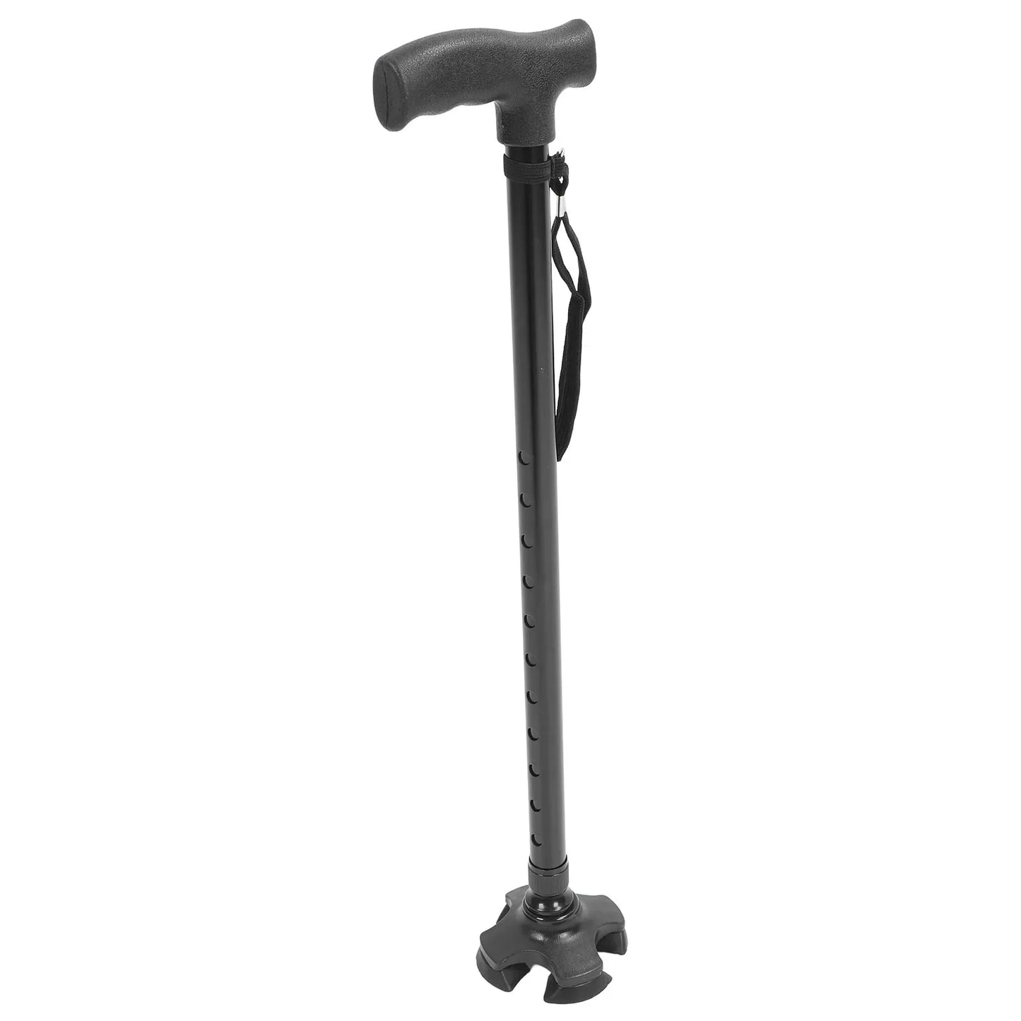HOT SALE Walking Cane 10 Levels Adjustable Gears Adjustable Height Anti Slip Lightweight Retractable Senior Walking Stick with 4 Pronged Base for Mountaineering Hiking Travel Disability Tools
