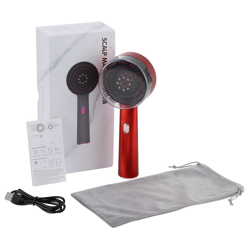 BRAND NEW Electric Vibration Laser Massage Comb With Hair Growth Oil Red Light Laser Therapy Scalp Liquid Applicator Brush Hair Follicle Comb Hair Care Accessories Supplies