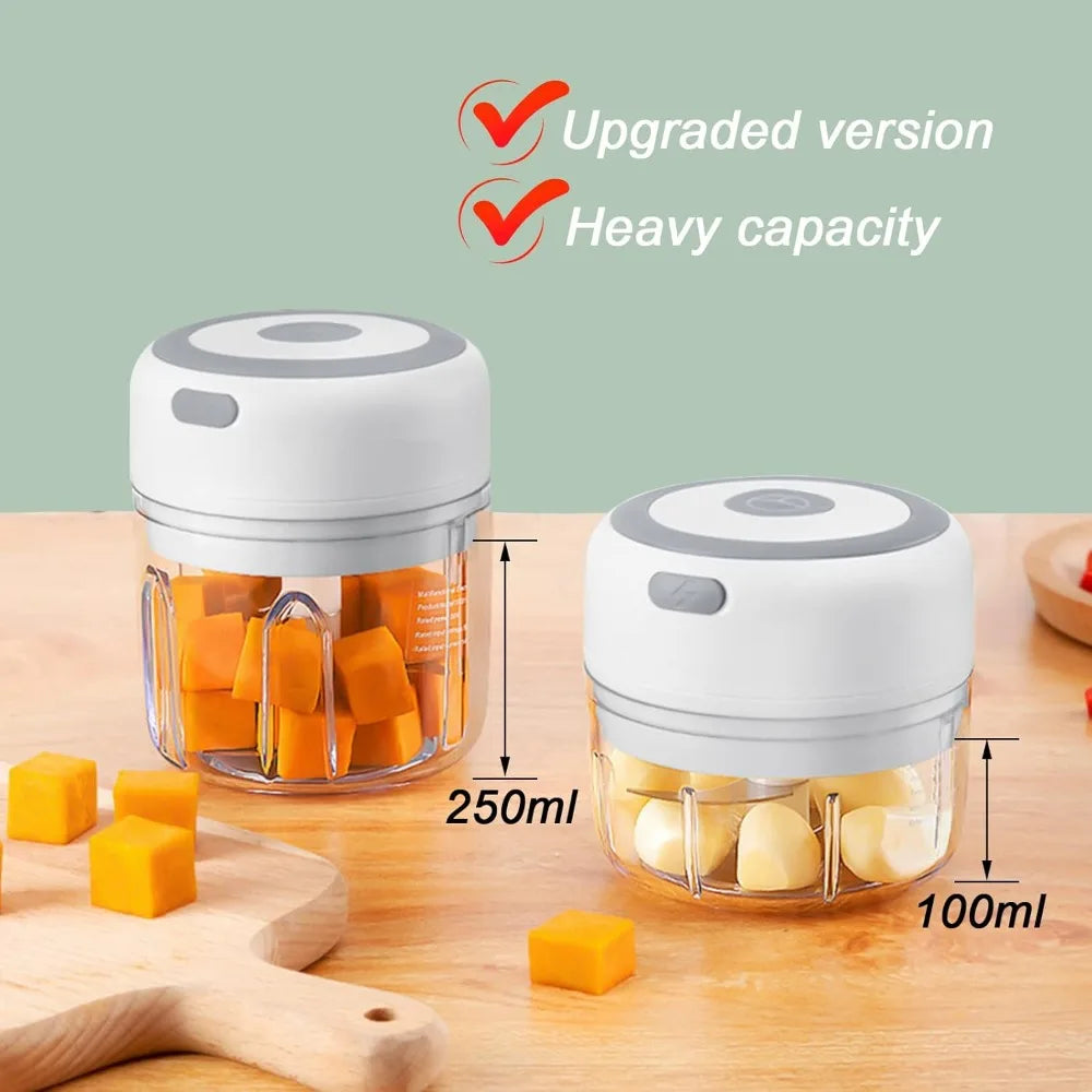 Electric Garlic Mincer 250ML Vegetable Chopper Food Chopper, USB Mini Garlic Mincer, Onion Chopper Portable Small Food Processor