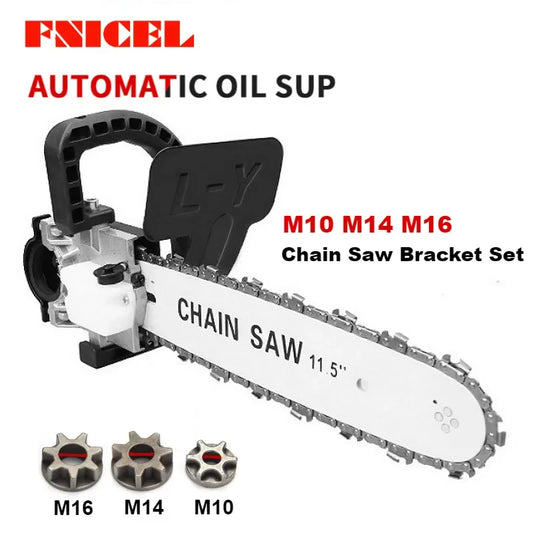 NEW Arrivals 11.5 Inch Electric Chainsaw Bracket Change 100/125/150 Angle Grinder M10 M125 M150 Into Chain Saw Woodworking Power Tool Home Garden Accessories Supplies