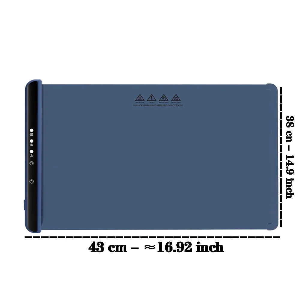 NEW Arrivals 43CM-67CM Electric Warming Tray Food Warmer EU Plug Mat Foldable Coffee Warming Pad for Food Portable Electric Warming Tray Silicone Warmer Plate Kitchen Accessories Home Supplies