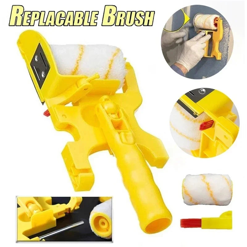 NEW 1 Bracket x 2 Rollers x 2 Brushes Set Multifunctional Clean-Cut Paint Edger Roller Brush Household Home Wall Ceilings Decorative Painting Tools Kit with Rod and Tray