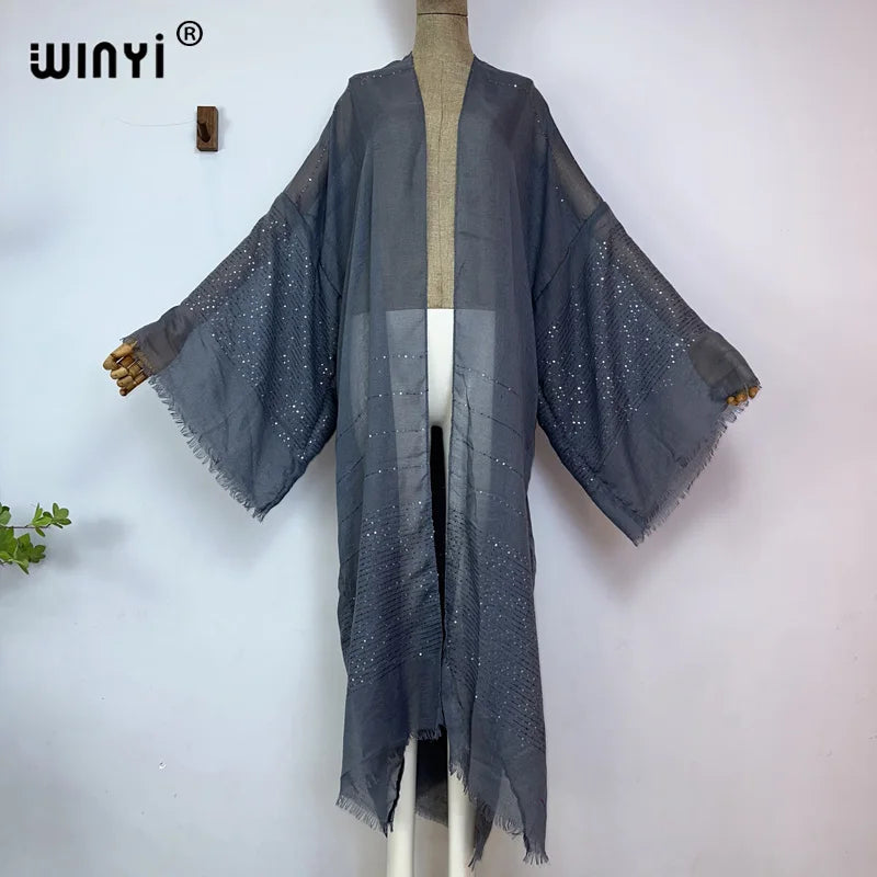 BRAND NEW African Luxury Women 12 Colors/Patterns Bohemian Gold Thread Monochrome Elegant Casual Dress Cardigan Swimwear Swimsuit Cover Ups Sexy Kimono Ladies Summer Maxi Cover-Up Dress