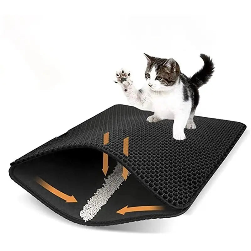 Pet Litter Mat Waterproof Double Layer Pet Litter Mat Non Slip Mat Washable Cat Mat Pet Supplies