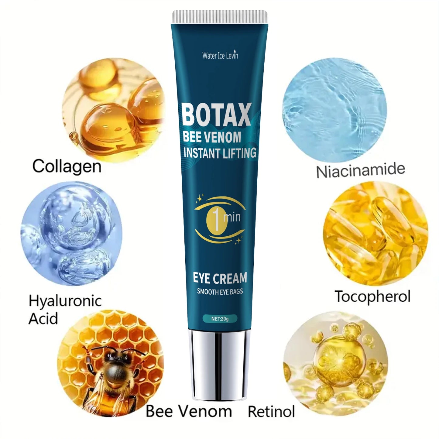Korean Botax Eye Tightening Gel, Reduces Fine Lines, Contains Caffeine, Retinol, and Hyaluronic Acid Cream, Moisturizes and Tightens the Skin, Alcohol-Free Women Men Skin Care Accessories Korean Products Supplies