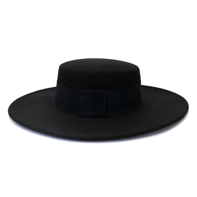 NEW Arrivals 8 Colors 56cm-58cm French Women's Luxury Hat Big Wide Brim 10CM Fedora Hat Autumn Winter Spring Cotton Wool Derby Wedding Jazz Hats Flat Top Felt Hat Ladies Luxury Fashion Apparel Accessories