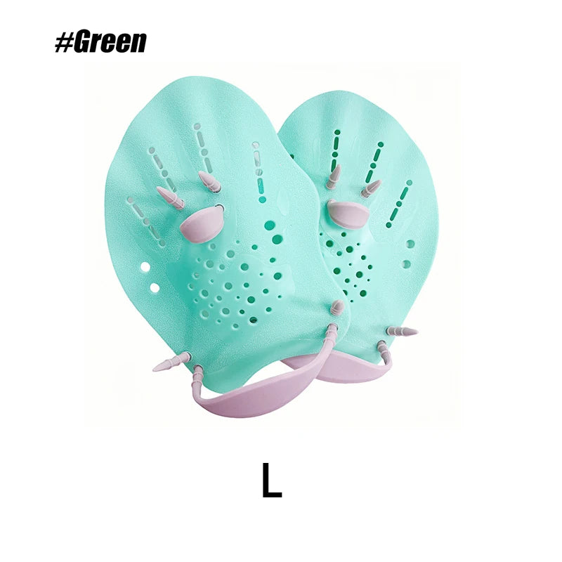 Women/Men/Kids 1Pair 4 Colors Swim Silicone Hand Paddles Swim Training Hand Support Paddles with Adjustable Straps, Water Pool Beach Swim Practice Swimming Accessories Bathing Supplies