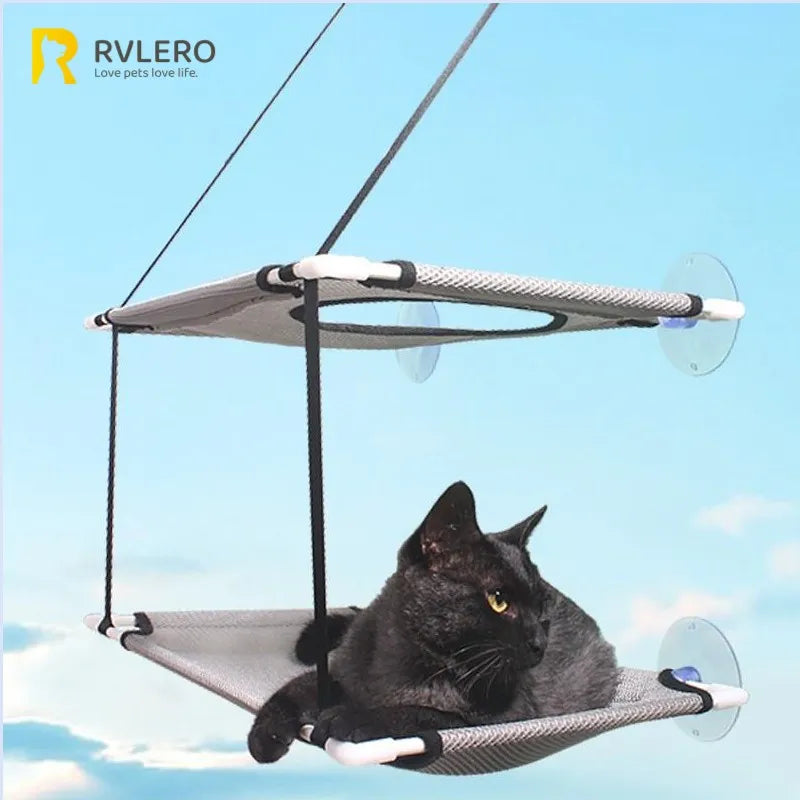 Cat Hammock Window Bed Kitten Sunny Seat Hanging Mount Beds Cat Sofa playing double-decker tunnels Suction Cup Wall Pet Hanging