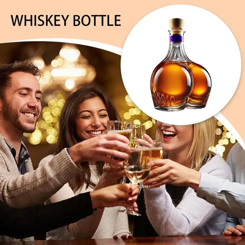 Whiskey Glass Decanter Novelty Statue - Home Office Bars Pubs Hotels Restaurants Decorations Wine Container for Alcohol - Liquor Bottle Wine Barware Accessories