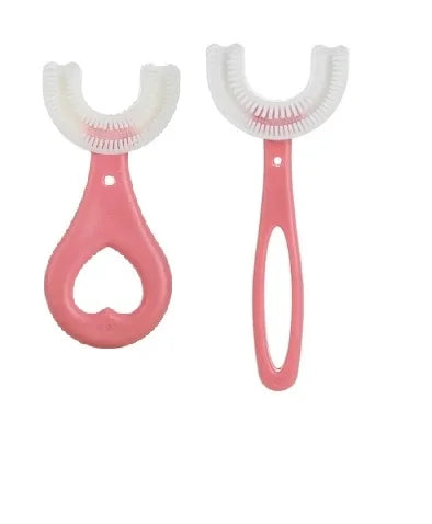 2 PCS Set Baby Toothbrush Children 360 Degree U-Shaped Child Toothbrush Teethers Baby Brush Silicone Kids Teeth Oral Care Cleaning Tools