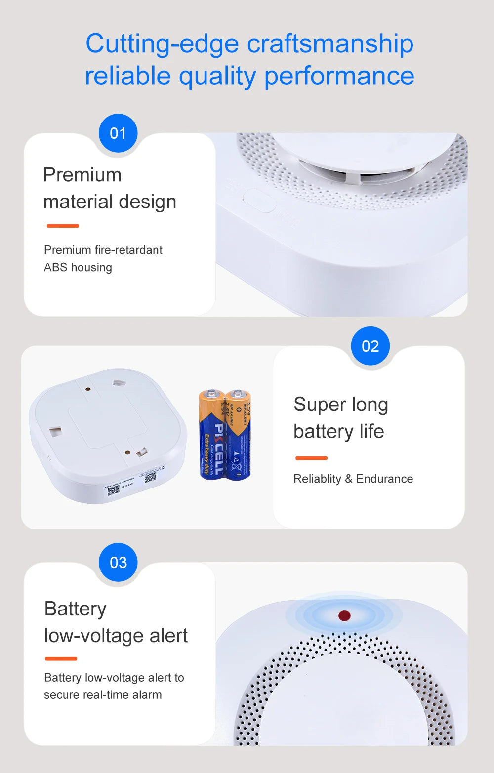 1-10 PCS Set Independent Fire Smoke Sensor Alarm Fire Protection Smokehouse Home Office Hotels Business Shops Security System Smoke Detector  Security Supplies
