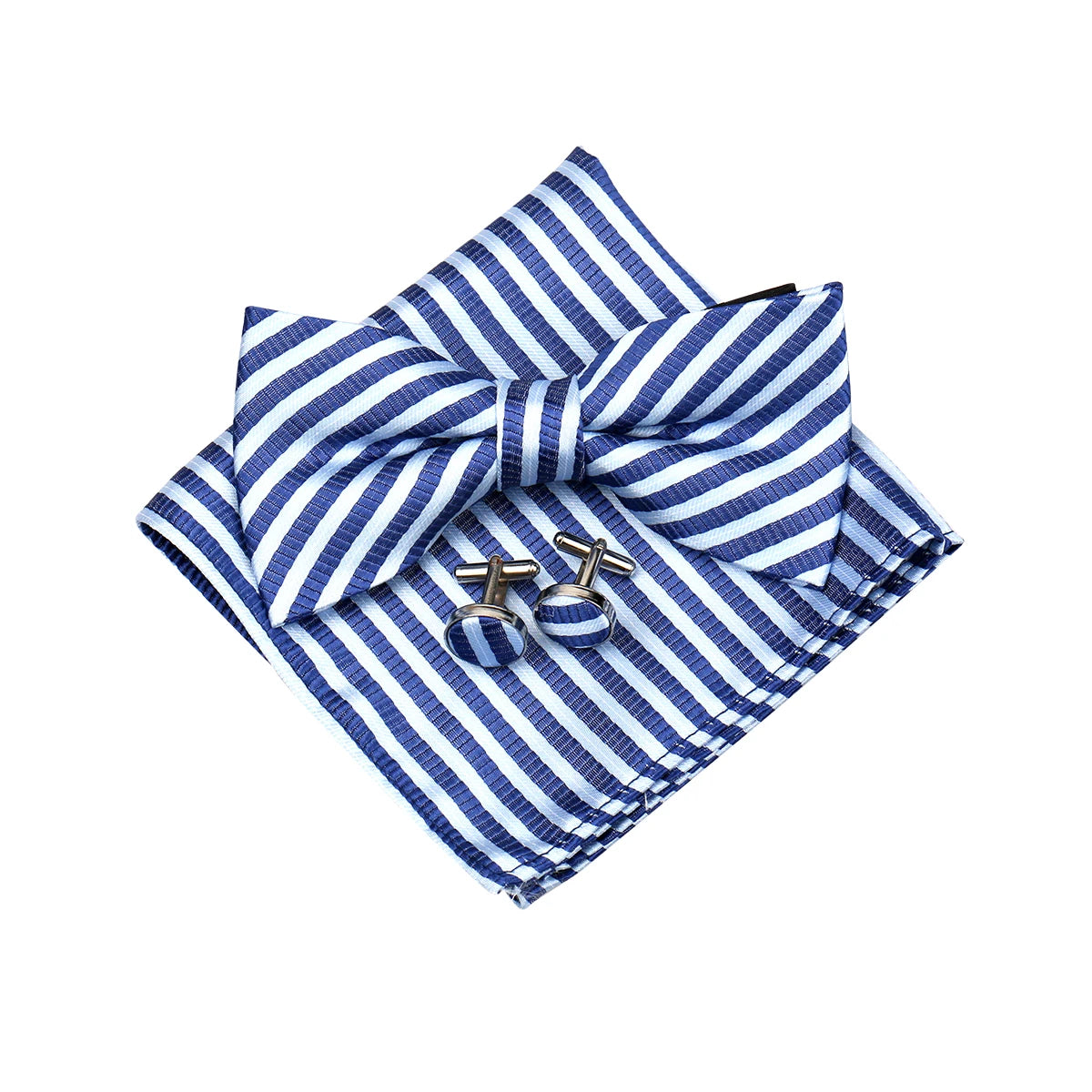 3 PCS Set 55 Colors Luxury Paisley Bowtie Suit Man Bow Tie Pocket Square Cufflinks Wedding Bowknot Accessories Butterfly Neckwear Adjustable Adult Ties