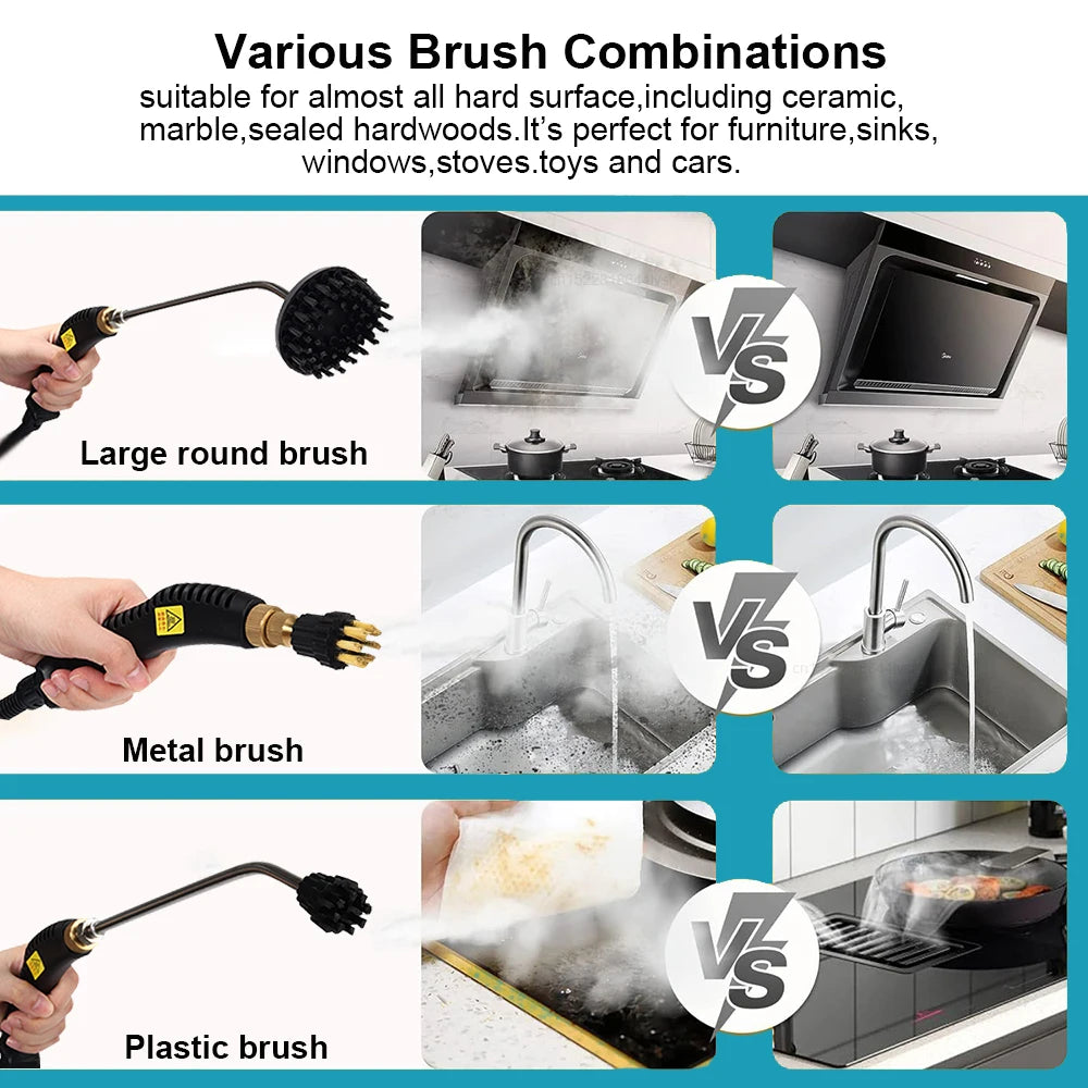 Steam Cleaner High Pressure Steam Cleaner 2500W Handheld High Temperature Steam Cleaner for Home Kitchen Car Steam Cleaning