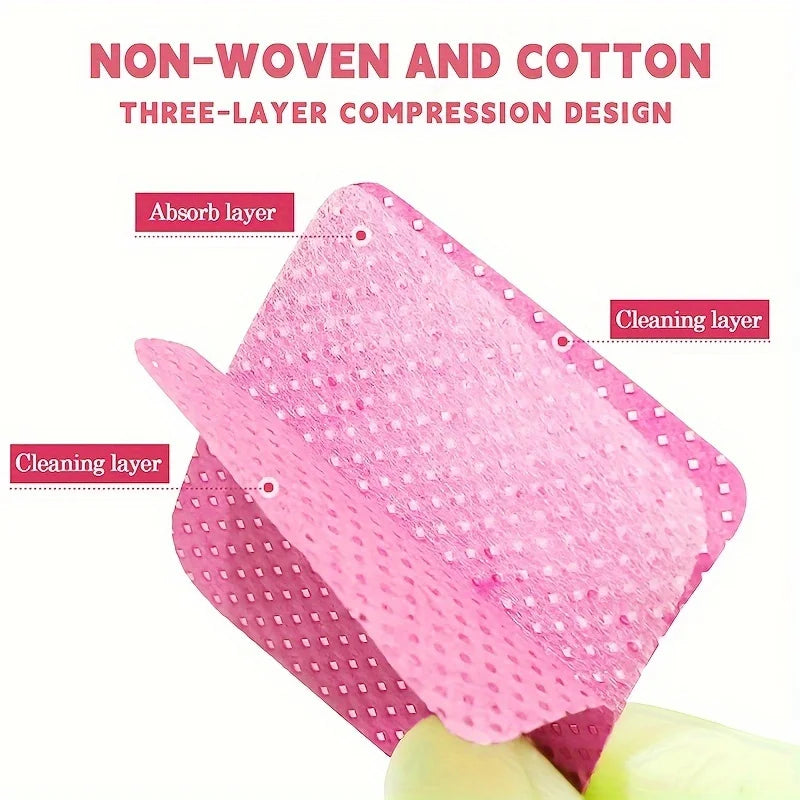600 PCS Set White/Pink Color  Lint-Free Nail Wipes Gel Cleansing Tissues Aluminum-Free Nail Polish Remover Pads for Nail Beauty Cleaning Care Tools Pedicure Women Nail Care Manicure Supplies