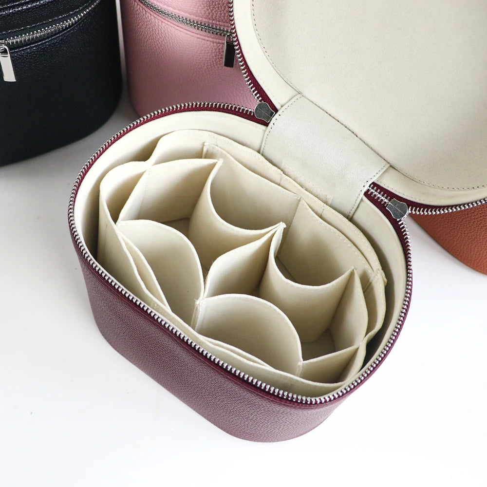 NEW Large-Capacity PU Leather Cosmetic Box with Internal Storage Box, Customizable Names and Letters, Travel Portable Cosmetic Bag