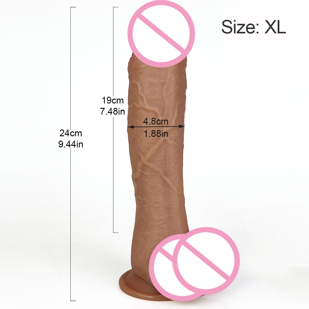 7/8 Inch Huge Realistic Dildo Silicone Penis Dong with Suction Cup for Women Masturbation Lesbain Anal Sex Toys for Adults 18