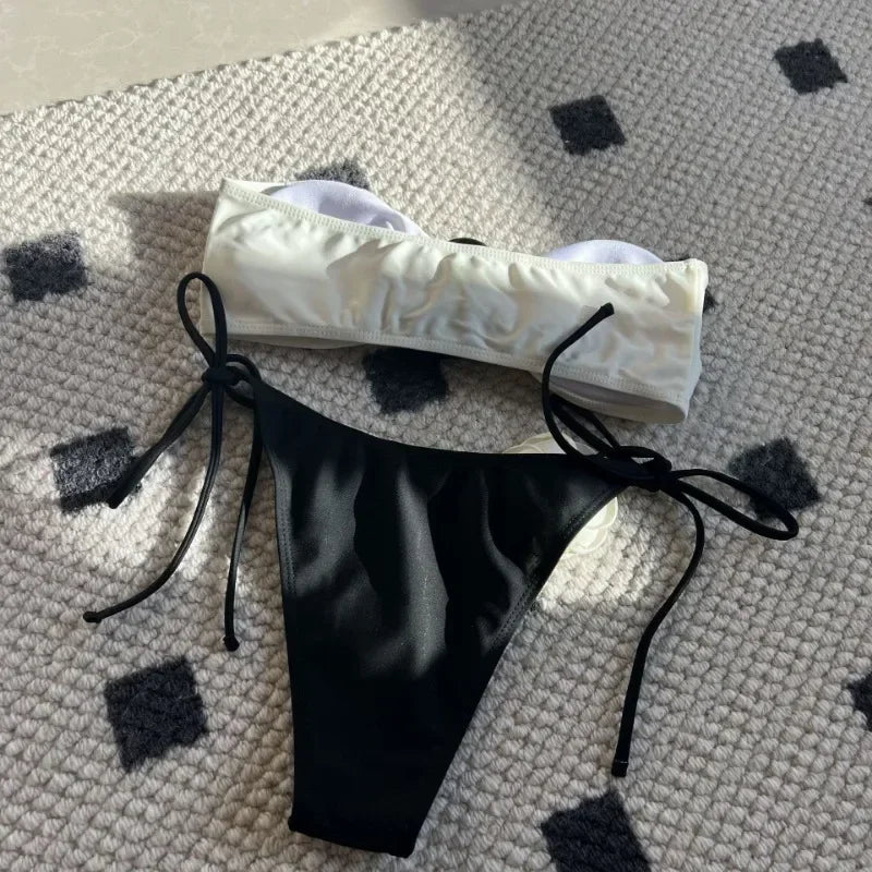 2 PCS Set 4 Colors New Sexy Bikinis Swimsuits Women Swimwear Push Up Female Beach Swimming Wear Bathing Suits Brazilian Bikini Set Pool Bathing Summer Beachwear Apparel Suit