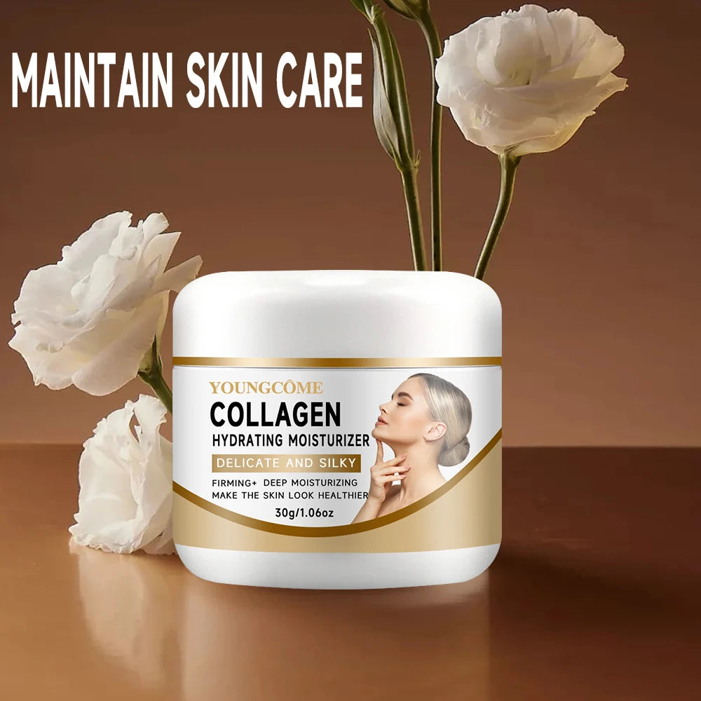 2 PCS Set Collagen Cream Set  Moisturizing Brightening Hydrating Smooth Wrinkles Firming Facial Face Suitable for Travel Packages Women Skin Care Supplies Korean Products