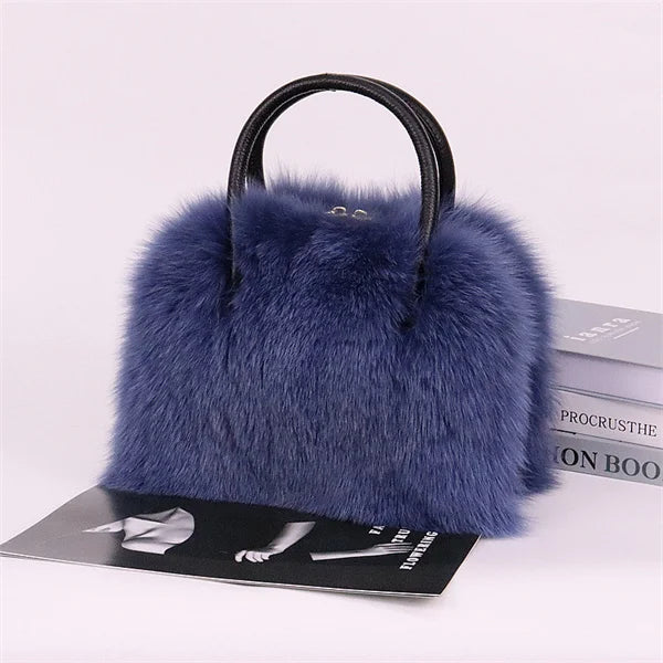 New Women's Clothing Designer Brand Luxury Real Fox Hair Large Capacity High-End Evening Party Business Dinner Handbag Charm Women's Fur Bag Purse Girls Ladies Luxury Fashion Apparel Accessories Clothing Supplies