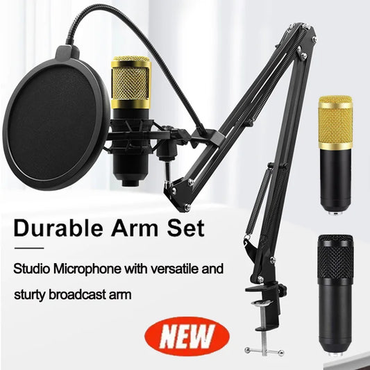 BM800 Sound Card Set Professional Audio Condenser Mic Studio Singing Microphone for Karaoke Podcast Recording Live Streaming