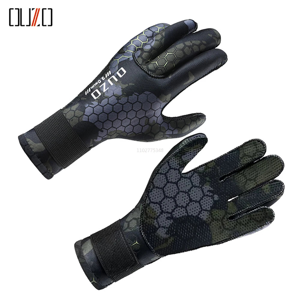 3mm Neoprene S-2XL Professional Diving Gloves Thermal Warm Wetsuit Gloves Anti-Slip Scuba Diving Fishing Spearfish Underwater Camo Hunting Gloves Water Sports Accessories