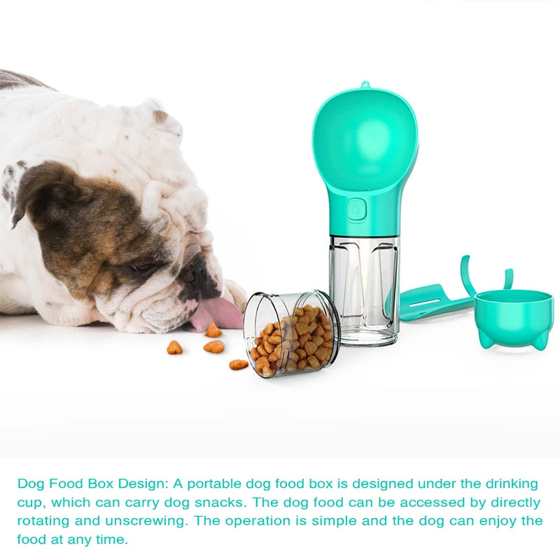 3 In 1 Portable Travel Dog Water Bottle Dogs Multifunction Feeder Drinking Bowl Puppy Kitten Outdoor Food Dispenser Pet Accessories