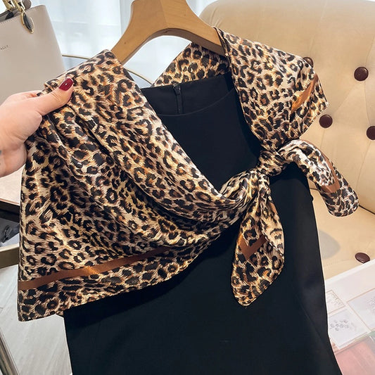 NEW Arrivals 90*90cm Muffler Fashion Silk Scarf Lady Outdoor Luxury Neck Hair Decorate Headband Scarf Outdoor Small Kerchief Soft Wrap Girls Ladies Luxury Fashion Apparel Accessories