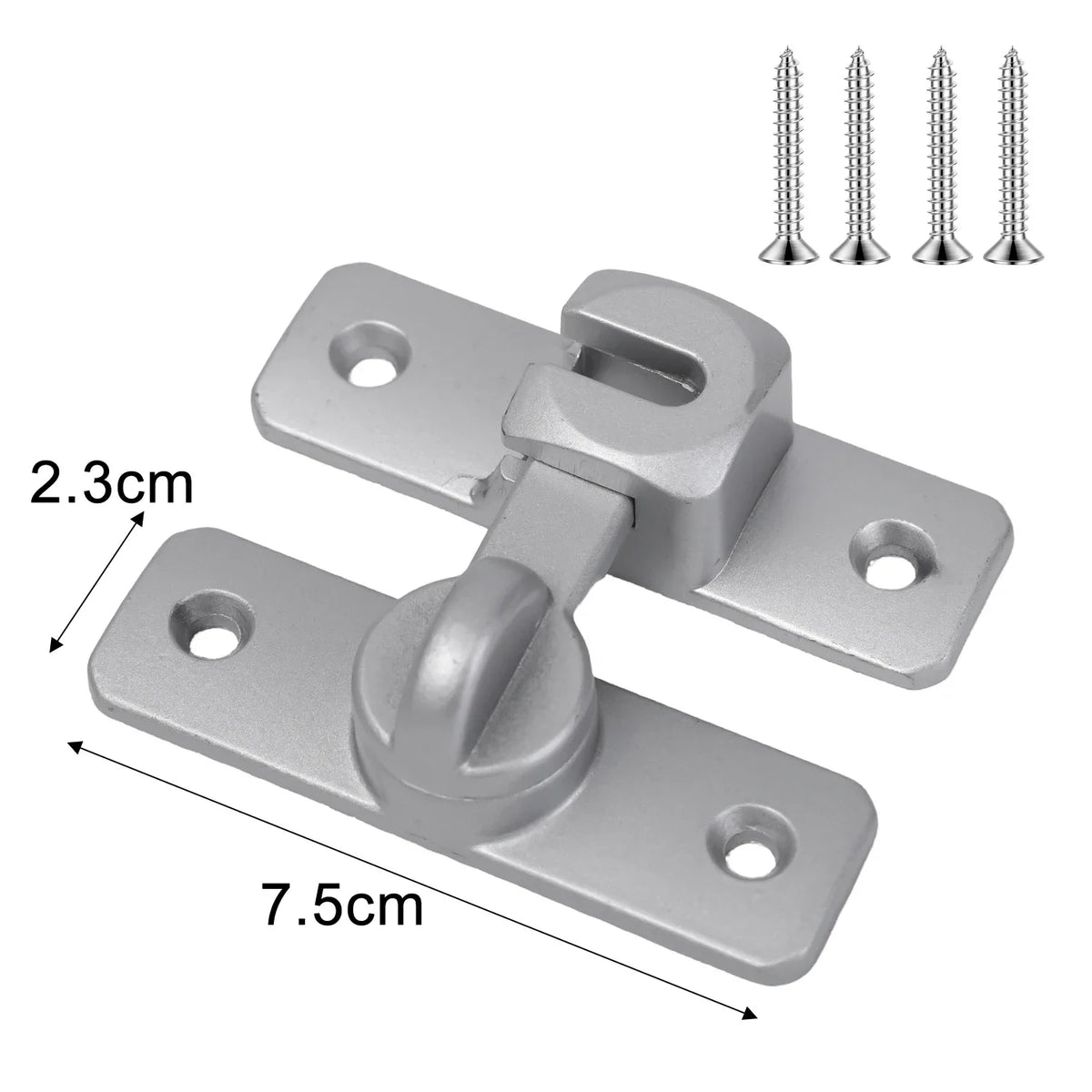 2/4 Sets Silver/Gray 90 Degree Window Drawers Cabinet Locks Stainless Steel Hook Latch Barn Door Latch Bolt Hooks Sliding Gate Buckles Hardware Home Indoor Outdoor Garden Street Door Security Supplies