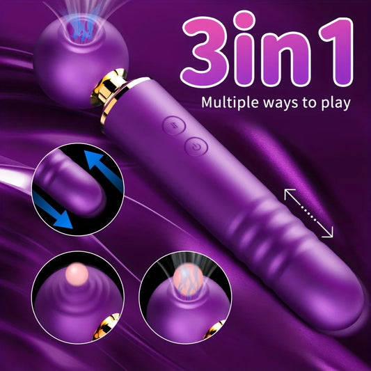 10 Frequency Slap Vibrator Sucking Telescopic Rod Adult Female Silicone AV Stick Masturbator Sex Toys for Women Sex Shop