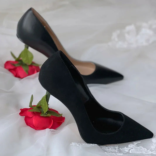 Just Arrived Handmade Sheepskin Leather Elegant 3D Red Rose Heels Ladies Pumps Pointed Toe Shallow High Heels Basic Style Banquet Party Wedding Bride Woman Shoes