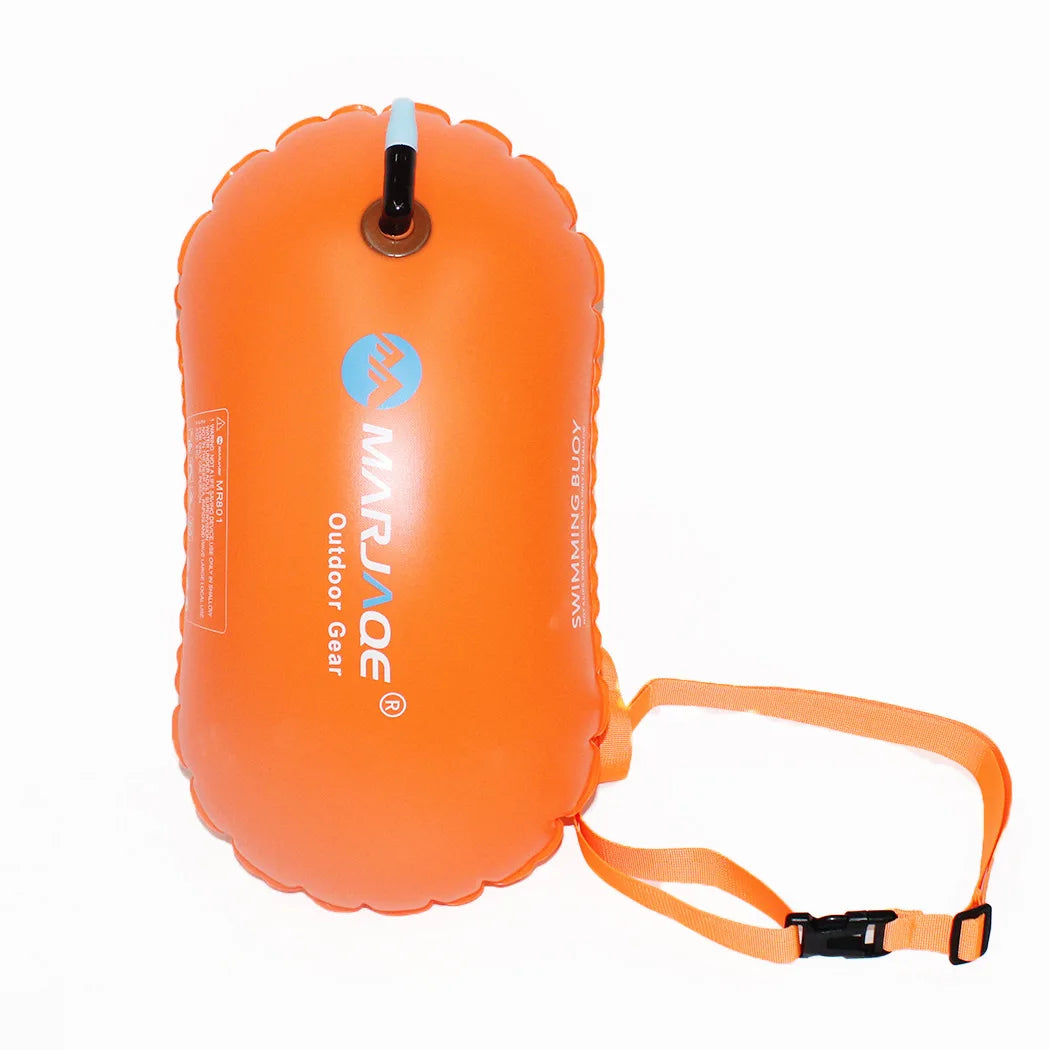 Outdoor Swim Safe Buoy Inflatable Life Saving Swim Buoy PVC Inflated Air Drying Bag with Belt Drift Bag For Swimming Pool Open Summer Water Sports Accessories