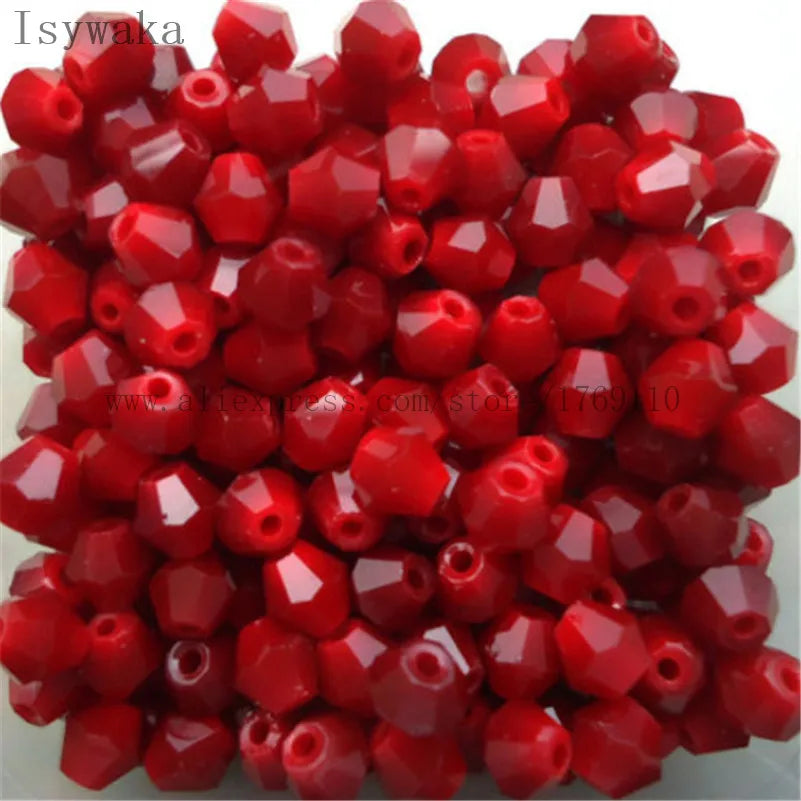 33 Colors 100 PCS Set Blue Multicolor 4mm Bicone Austria Crystal Beads Charm Glass Beads Loose Spacer Bead for DIY Jewelry Making Apparel Accessories Tools Set