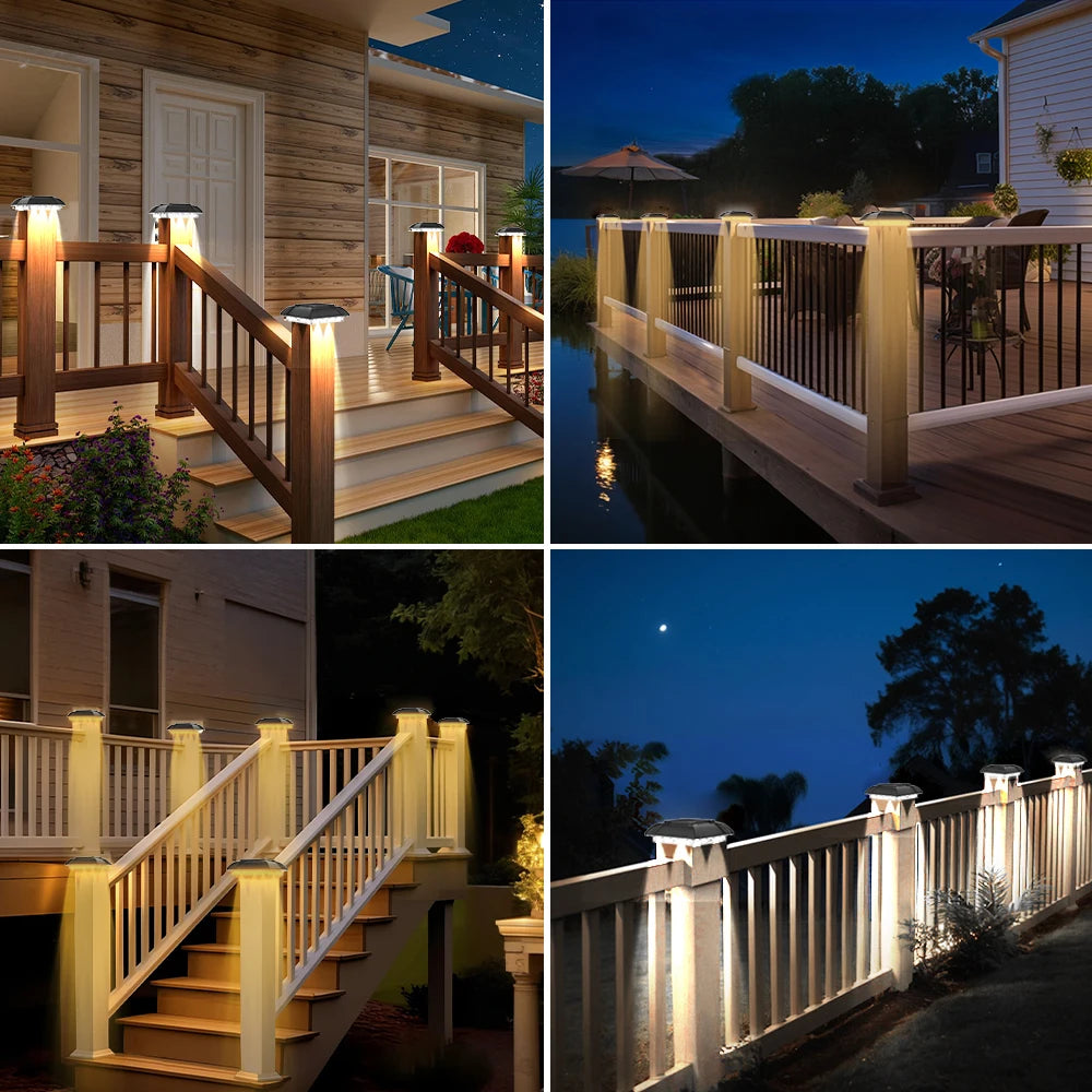 Outdoor Luxury Solar Light Post IP65 Villa Column Lamp LED for Fence Gate Pillar Head Garden Patio House Entrance Lighting Accessories.