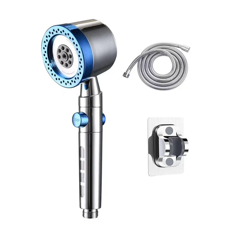 NEW Arrivals 5 Modes Full Set Handheld Powerful Shower Head New High Pressure Water Saving Filter Shower Head With One Button Stop Water Saving High Pressure Home Bathroom Accessories